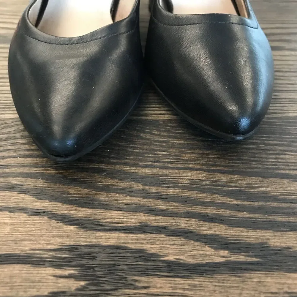 Paul Green Kami Black Soft Leather Block‎ Mid Heel Pointed Toe UK 5.5 US 8